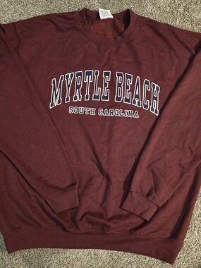 Myrtle Beach South Carolina Maroon Crewneck Sweatshirt - Classic Pullover